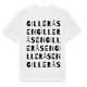 White t-shirt med Gilleråsen ordlek t-shirt