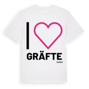 Jag älskar Gräfte t-shirt stort tryck – ekologisk bomull t-shirt från Pinshirt