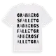 White t-shirt med Granbergsfallet ordlek t-shirt