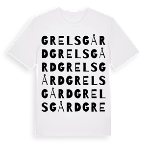 Grelsgård ordlek t-shirt – ekologisk bomull t-shirt från Pinshirt