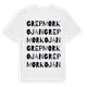 White t-shirt med Grepmorkojan ordlek t-shirt