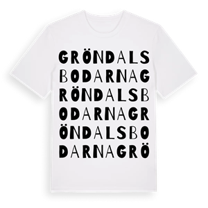 Gröndalsbodarna ordlek t-shirt – ekologisk bomull t-shirt från Pinshirt