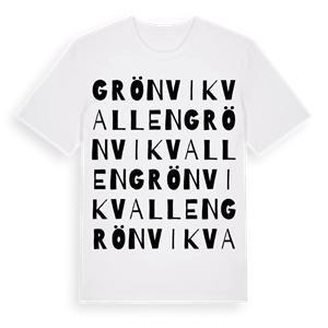 Grönvikvallen ordlek t-shirt – ekologisk bomull t-shirt från Pinshirt