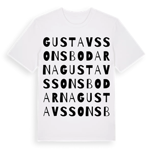 Gustavssonsbodarna ordlek t-shirt – ekologisk bomull t-shirt från Pinshirt