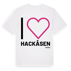 Jag älskar Hackåsen t-shirt stort tryck – ekologisk bomull t-shirt från Pinshirt