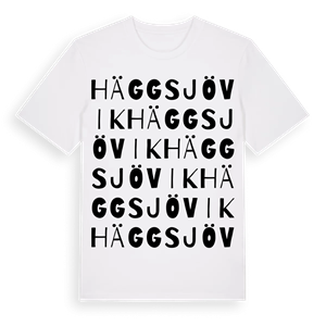 Häggsjövik ordlek t-shirt – ekologisk bomull t-shirt från Pinshirt