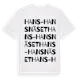 White t-shirt med Hans-Hansnäset ordlek t-shirt
