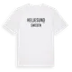 White t-shirt med Heljesund i Sverige t-shirt