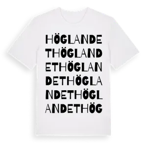 Höglandet ordlek t-shirt – ekologisk bomull t-shirt från Pinshirt