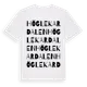 White t-shirt med Höglekardalen ordlek t-shirt