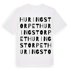 Huringstorpet ordlek t-shirt – ekologisk bomull t-shirt från Pinshirt