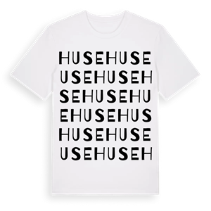 Huse ordlek t-shirt – ekologisk bomull t-shirt från Pinshirt