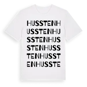 Hussten ordlek t-shirt – ekologisk bomull t-shirt från Pinshirt