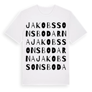 Jakobssonsbodarna ordlek t-shirt – ekologisk bomull t-shirt från Pinshirt