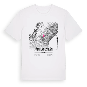 Jämtlands län karta t-shirt – ekologisk bomull t-shirt från Pinshirt