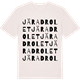 Vintage White t-shirt med Järadrolet ordlek t-shirt