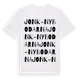 White t-shirt med Jonk-Nybodarna ordlek t-shirt
