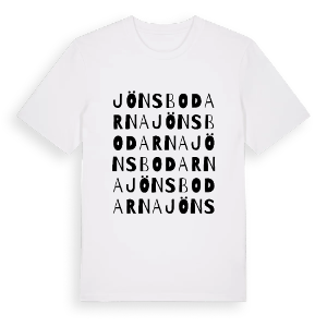Jönsbodarna ordlek t-shirt – ekologisk bomull t-shirt från Pinshirt