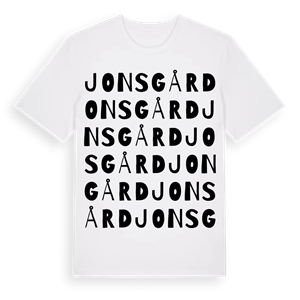 Jonsgård ordlek t-shirt – ekologisk bomull t-shirt från Pinshirt