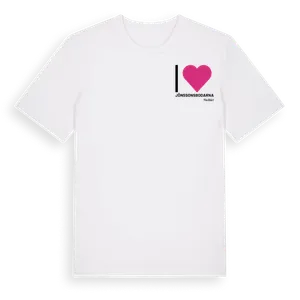 Jag älskar Jönssonsbodarna t-shirt litet tryck – ekologisk bomull t-shirt från Pinshirt