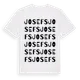 White t-shirt med Josefs ordlek t-shirt