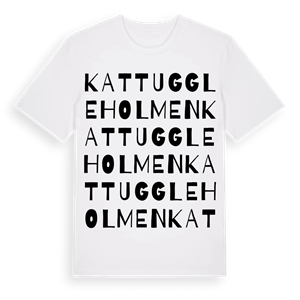Kattuggleholmen ordlek t-shirt – ekologisk bomull t-shirt från Pinshirt