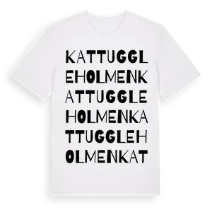 Kattuggleholmen ordlek t-shirt – ekologisk bomull t-shirt från Pinshirt