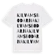 White t-shirt med Kilvamsbodarna ordlek t-shirt