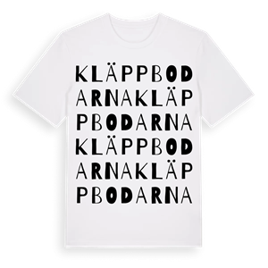 Kläppbodarna ordlek t-shirt – ekologisk bomull t-shirt från Pinshirt