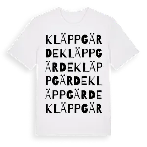 Kläppgärde ordlek t-shirt – ekologisk bomull t-shirt från Pinshirt