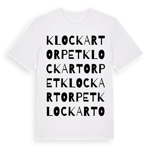 Klockartorpet ordlek t-shirt – ekologisk bomull t-shirt från Pinshirt
