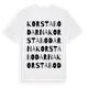 White t-shirt med Korstabodarna ordlek t-shirt