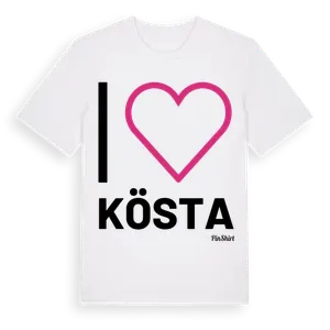 Jag älskar Kösta t-shirt stort tryck – ekologisk bomull t-shirt från Pinshirt