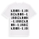 White t-shirt med Kron-Lunne ordlek t-shirt