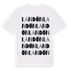White t-shirt med Landön ordlek t-shirt