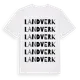 White t-shirt med Landverk ordlek t-shirt