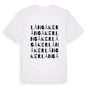 Långåker ordlek t-shirt – ekologisk bomull t-shirt från Pinshirt