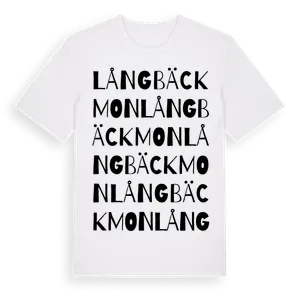 Långbäckmon ordlek t-shirt – ekologisk bomull t-shirt från Pinshirt