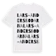 White t-shirt med Lars-Andersbodarna ordlek t-shirt