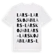 White t-shirt med Lars-Larskojan ordlek t-shirt