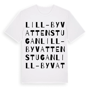 Lill-Byvattenstugan ordlek t-shirt – ekologisk bomull t-shirt från Pinshirt