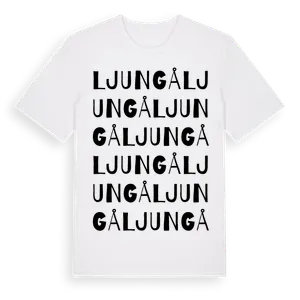 Ljungå ordlek t-shirt – ekologisk bomull t-shirt från Pinshirt