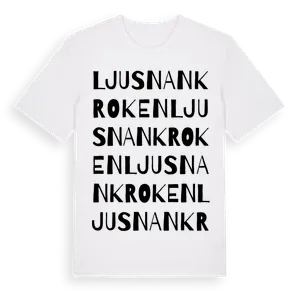 Ljusnankroken ordlek t-shirt – ekologisk bomull t-shirt från Pinshirt