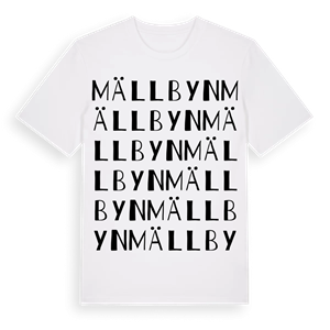 Mällbyn ordlek t-shirt – ekologisk bomull t-shirt från Pinshirt