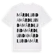 White t-shirt med Mårdlunda ordlek t-shirt