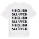 White t-shirt med Minelundskläppen ordlek t-shirt
