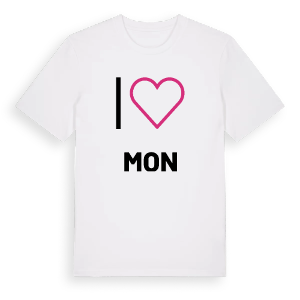 Jag älskar Mon t-shirt stort tryck – ekologisk bomull t-shirt från Pinshirt