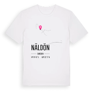 Näldön karta t-shirt – ekologisk bomull t-shirt från Pinshirt