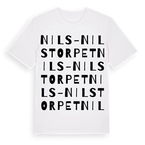 Nils-Nilstorpet ordlek t-shirt – ekologisk bomull t-shirt från Pinshirt