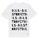 White t-shirt med Nils-Nilstorpet ordlek t-shirt